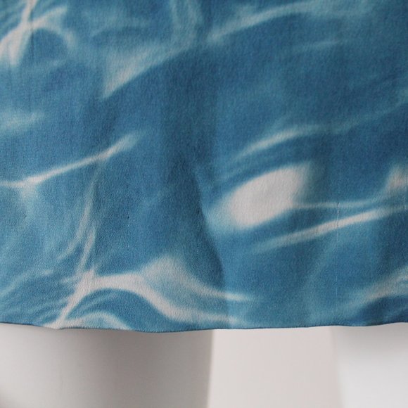 Akris Punto Water Print High Neck Silk Dress Blue White Size US 4 - Picture 11 of 11